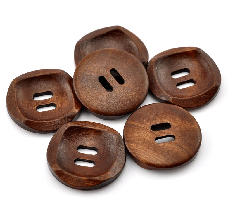DoreenBeads 4 шт. кофейные круглые деревянные швейные пуговицы с 2 отверстиями для