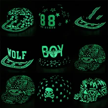 IMucci Graffiti Luz Fluorescente Snapback Caps Gorra de béisbol Hip Hop Hombres Casquette Mujeres Muchacha Noctilucence Sombreros Niño Sombrero Luminoso(China (Mainland))