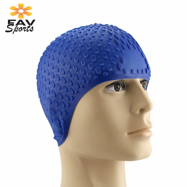 Silicone Swimming Cap Unisex Flexible Waterproof Adult Waterdrop Swimming Head Cover Protect Ear