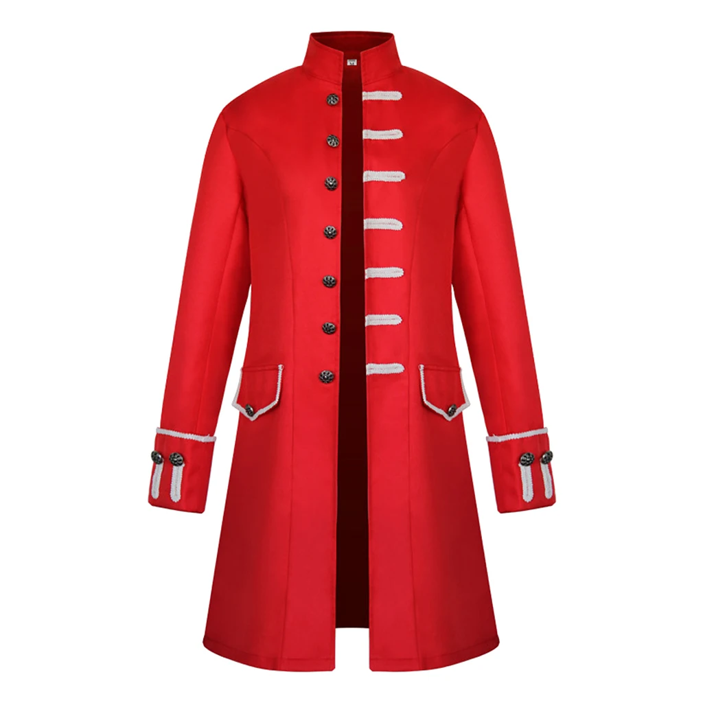 Men's Victorian Frock Coat Gothic Steampunk Jacket Vintage Tailcoat Cosplay Drama Playing Costume Overcoat
