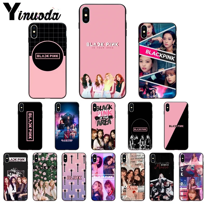 

Yinuoda BLACK PINK BLACKPINK k-pop kpop Pattern TPU Soft Phone Cell Phone Case for iPhone 7 7plus 5 5Sx 6 8 8Plus X XS MAX XR