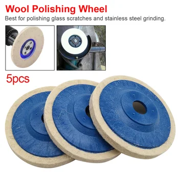 

Abrasive Tools 5pcs Polishing Disc Pad Set Wool Polishing Pads Buffing Angle Grinder Wheel Felt Useful 100mm