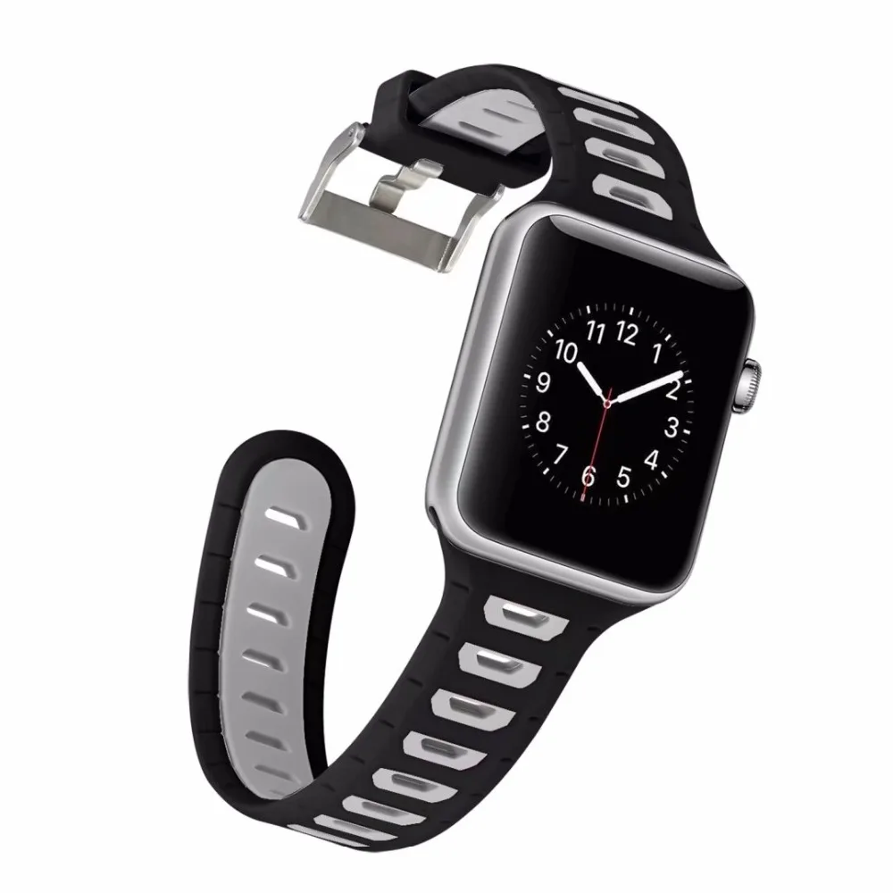

Sports Silicone Band for Apple Watch 38/40mm 42/44mm Series 1 2 3 4 Mixed Double Color iwatch Strap Bracelet I304.