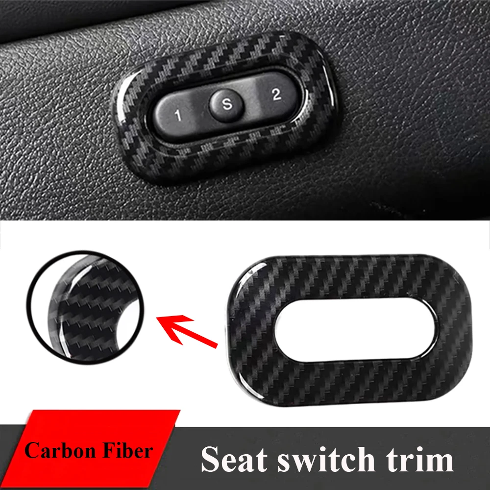 Carbon Fiber ABS Seat Switch Button Cover Trim For Jeep Grand Cherokee 2014-2018