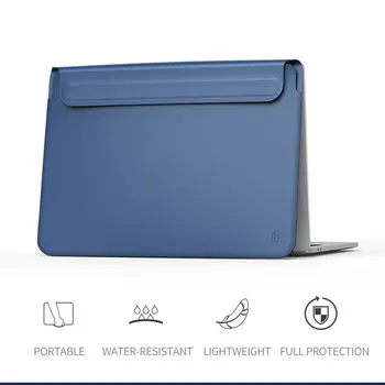 

WIWU Newest Laptop Sleeve for MacBook Air 13 Case Waterproof Laptop Bag Case for MacBook Pro 13 15 PU Leather Notebook Bag Case