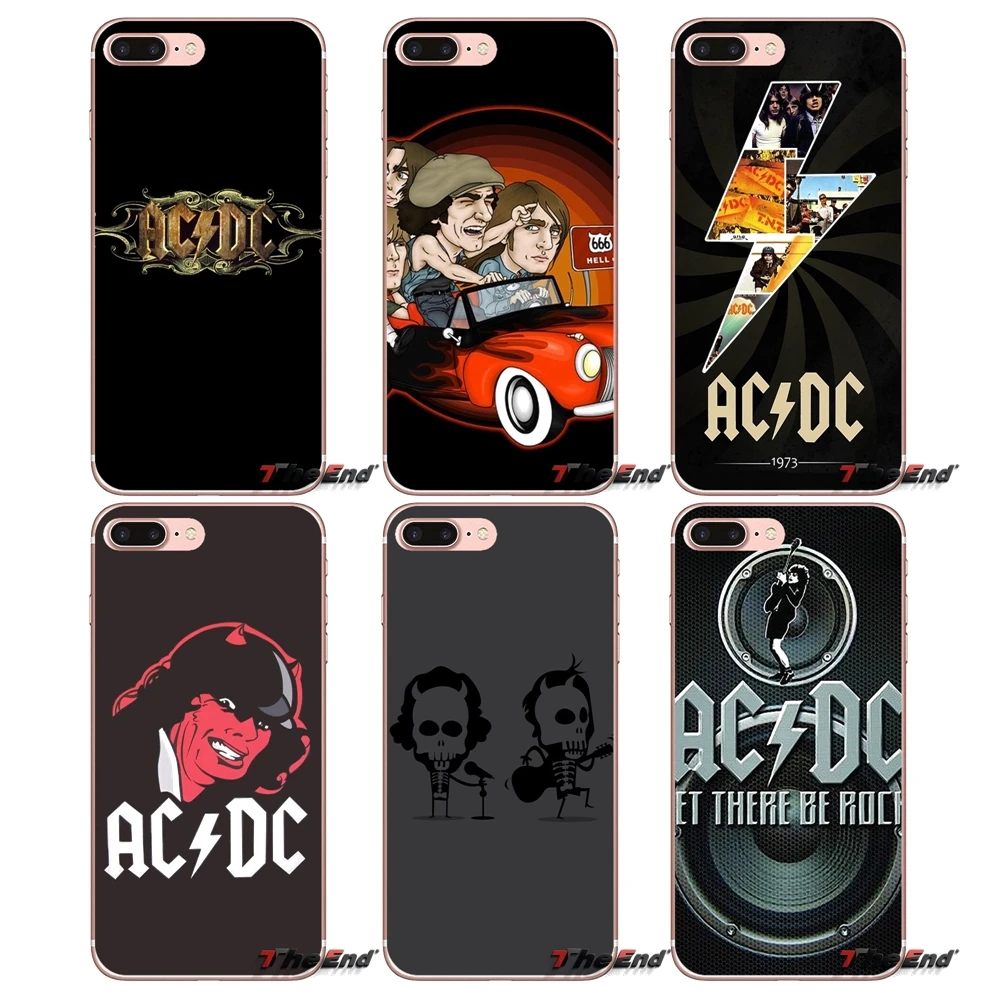 Mobile Phone Cover For iPhone X 4 4S 5 5S 5C SE 6 6S 7 8 Plus Samsung Galaxy J1 J3 J5 J7 A3 A5 2016 2017 AC DC Heavy Metal Music | Мобильные