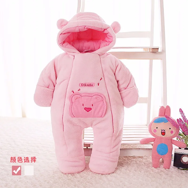 Детская зимняя одежда для новорожденных bebe спортивный костюм комбинезон для малышей Верхняя одежда коралловый флис теплая одежда зимний костюм для малышей