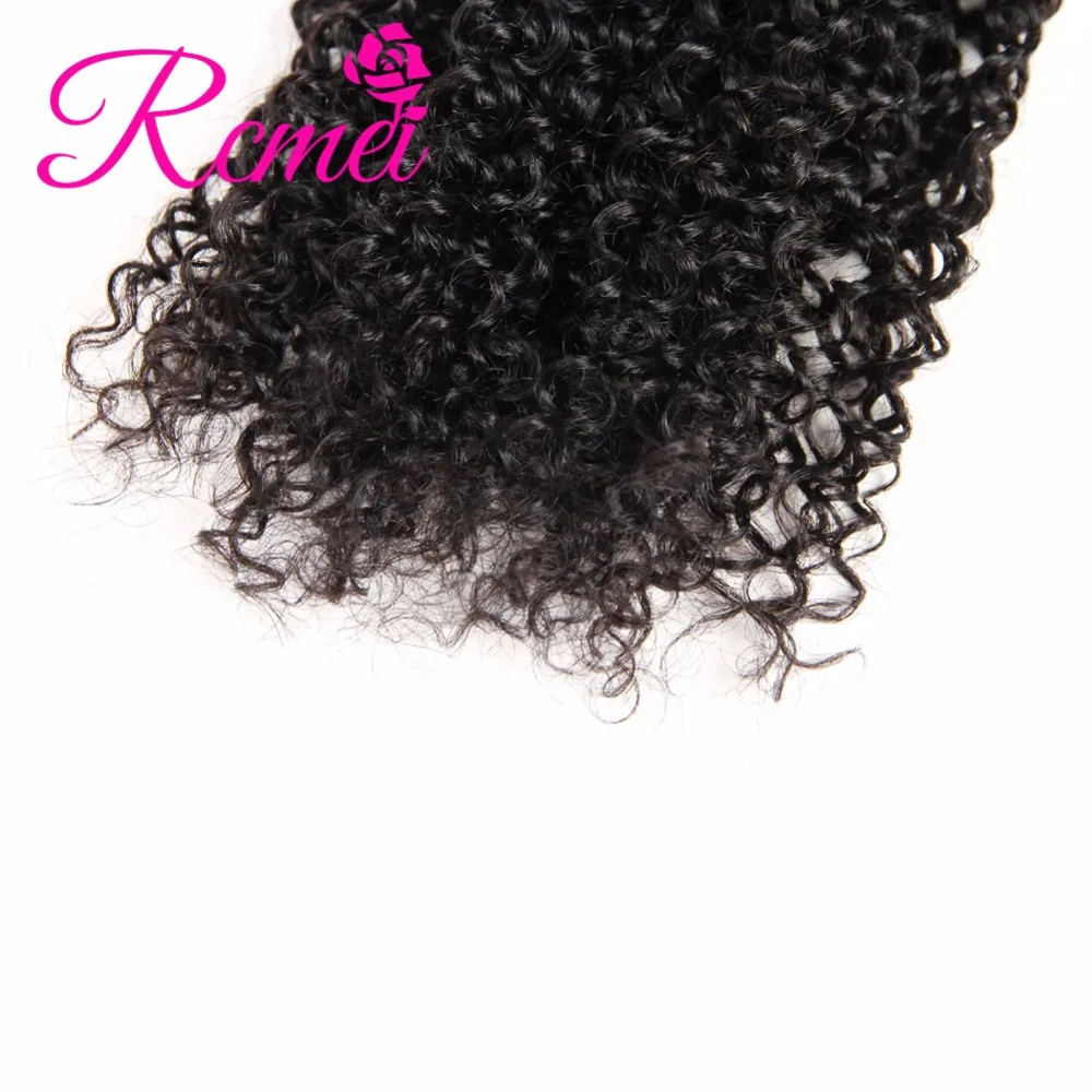 Rcmei Human Remy Hair Bundles With frontal Closure 4 Bundles Peruvian Kinky Curly Hair Weave Bundles With Lace Frontal Closure Rcmei Human Remy Hair Bundles With frontal Closure 4 Bundles Peruvian Kinky Curly Hair Weave Bundles With Lace Frontal Closure
