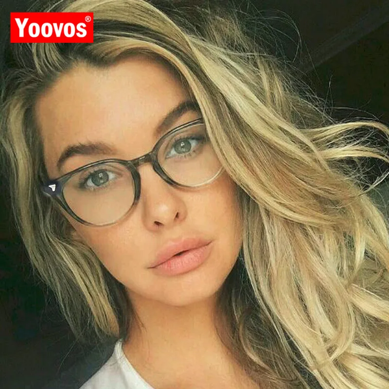 Yoovos Винтажные Солнцезащитные очки в небольшой оправе женские пластиковые прозрачный объектив классические уличные Oculos De Sol Gafas UV400