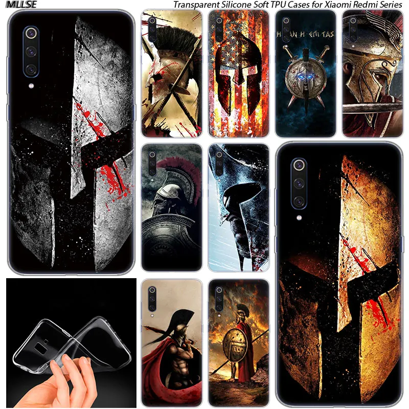 Популярный Мягкий силиконовый чехол Spartan для Xiaomi Pocophone F1 Mi 5X A1 6X A2 8 SE Lite Play Mix3 9 9SE 9T