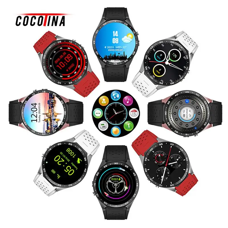 

COCOTINA KW88 Smart Watch Bluetooth Aluminum GPS Heart Monitor Wifi Quad Core Android 5.1 3G Smart Watch Camera SMS IOS