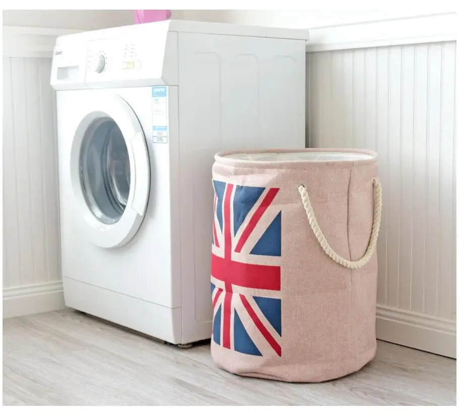 Британский флаг большая корзина для белья корзины для хранения одежды Домашняя одежда Органайзер сумки в форме бочонка хранение детских