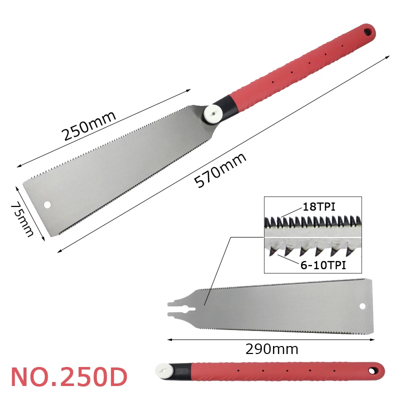 3-edge Teeth Hand Saw Pull Razor Saw Medium Crosscut For Garden Pruning Wood Bamboo PVC Plastic Cutting Woodworking Tools