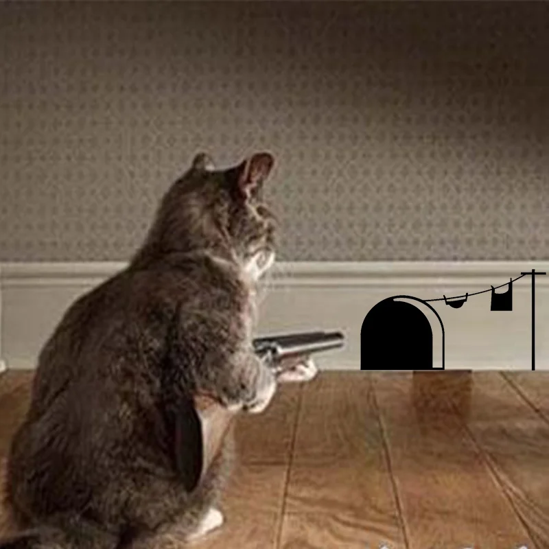3d Funny cartoon mouse hole wall stickers for kids rooms home decals