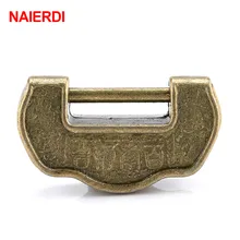 NAIERDI 34*20mm candado chino estilo antiguo candado de aleación de Zinc bronce caja de la joyería del pecho candado de madera cajón de la maleta