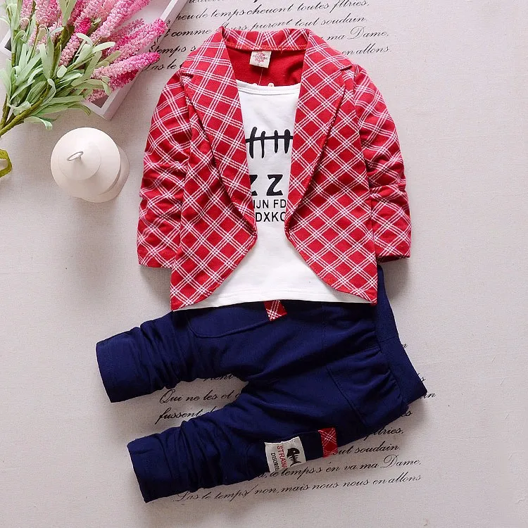 

2017 New Chidren Kids Boys Clothing party Set Autumn Coat Suits Fall Cotton Baby Boys Clothes jacket + pant 2-Piece Suit Set
