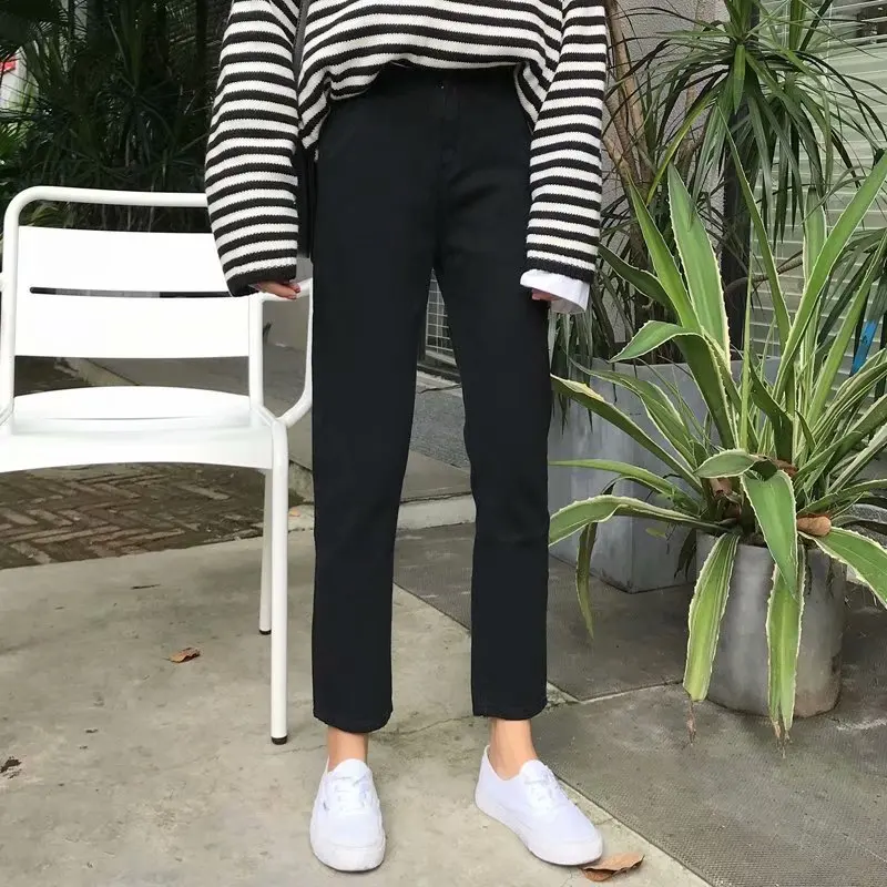 2019 New Denim Jeans For Women Harem Pants Washed Denim Pants Ankle Black Blue Pants Trousers Harem Mom Jeans Plus Size