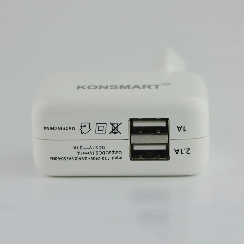 10 واط 5 فولت 2A الاتحاد الأوروبي الجدار محول الشحن الهاتف المحمول السفر المزدوجة USB شاحن آيفون X XS 8 7 6 6 ثانية باد شاحن chargeur KONSMAR