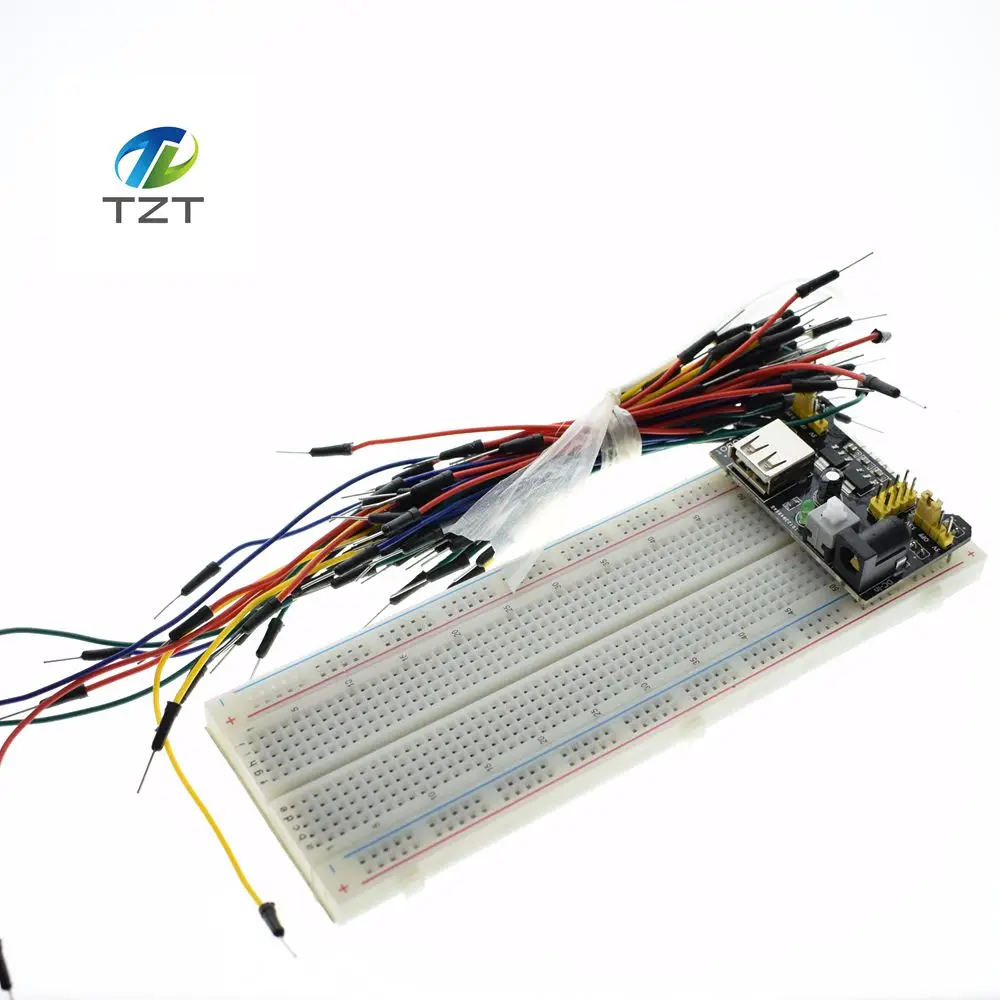 

1PCS MB102 Breadboard Power Module+MB-102 830 Points Solderless Prototype Bread Board kit +65 Flexible Jumper Wires