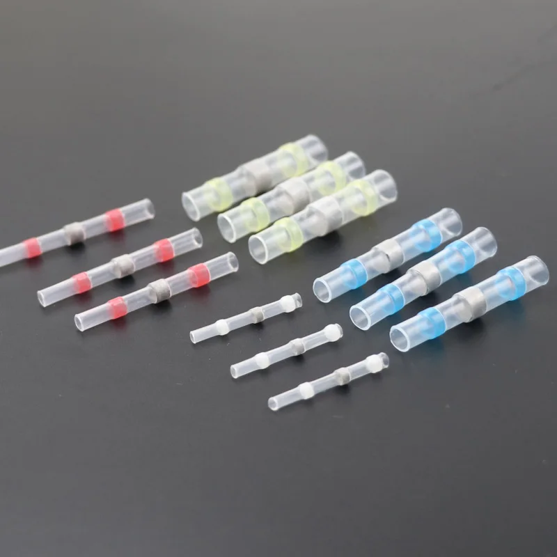 

100PCS waterproof connector terminals set crimp cable wiring terminal heat shrink butt connectors electrical wires terminator