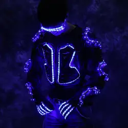 Крючок вечерние Дракон костюм со светодиодами обслуживание Цвет ful реквизита костюм Цвет светодиодный свет Танцевальный костюм