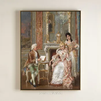 

classical court figures earl book lady canvas printings oil painting printed on cotton no frame home wall art decoration picture