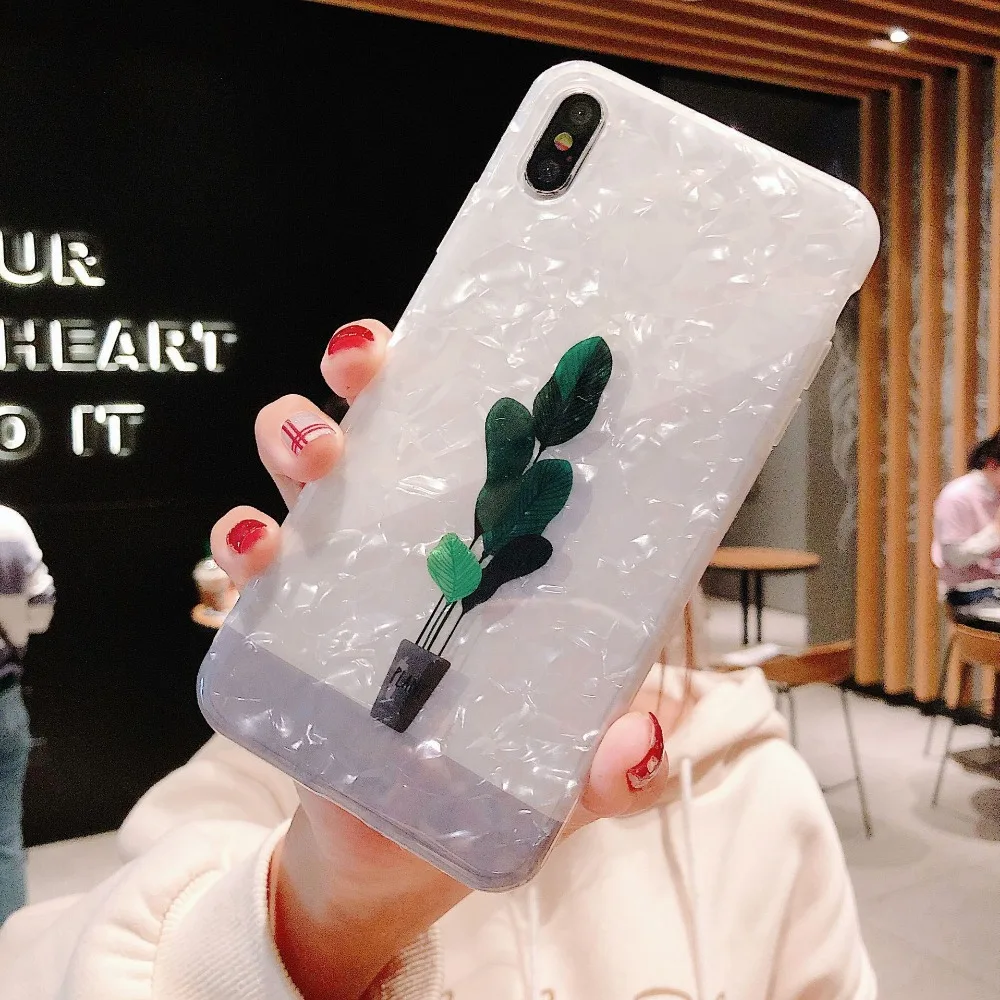 Роскошный зеленый чехол с принтом &quotкактус&quot для iPhone 7 7Plus 8 8Plus X XR XSMAX 6 6s plus Мягкий