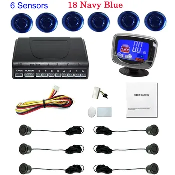 

Car Parking Sensor Kit 6 Sensors 44 colors Available Reverse Assistance Backup Radar Detector LCD Monitor System display