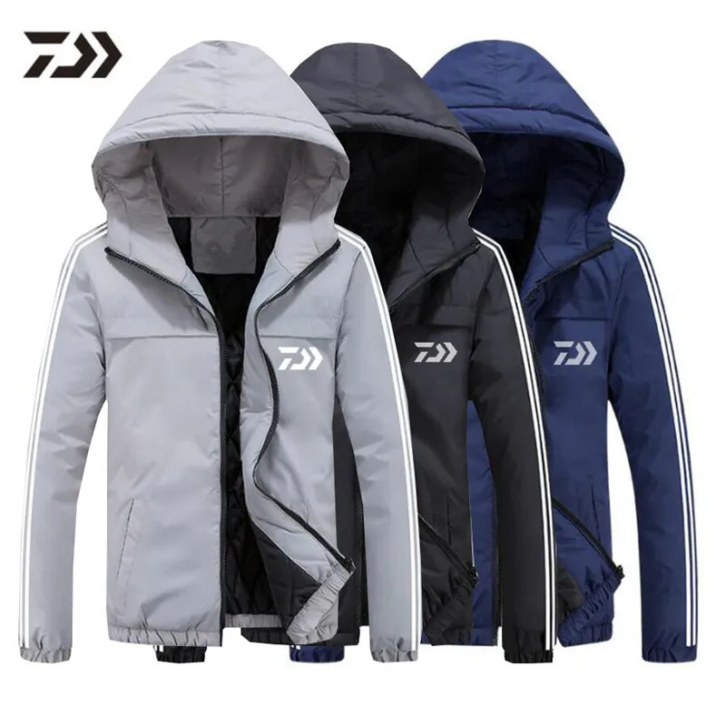 

Daiwa Keep Warm M-5XL Men and Women Fishing Jacket Couple Windbreaker Reflective Fishing Clothes Hiking Camping Clothing