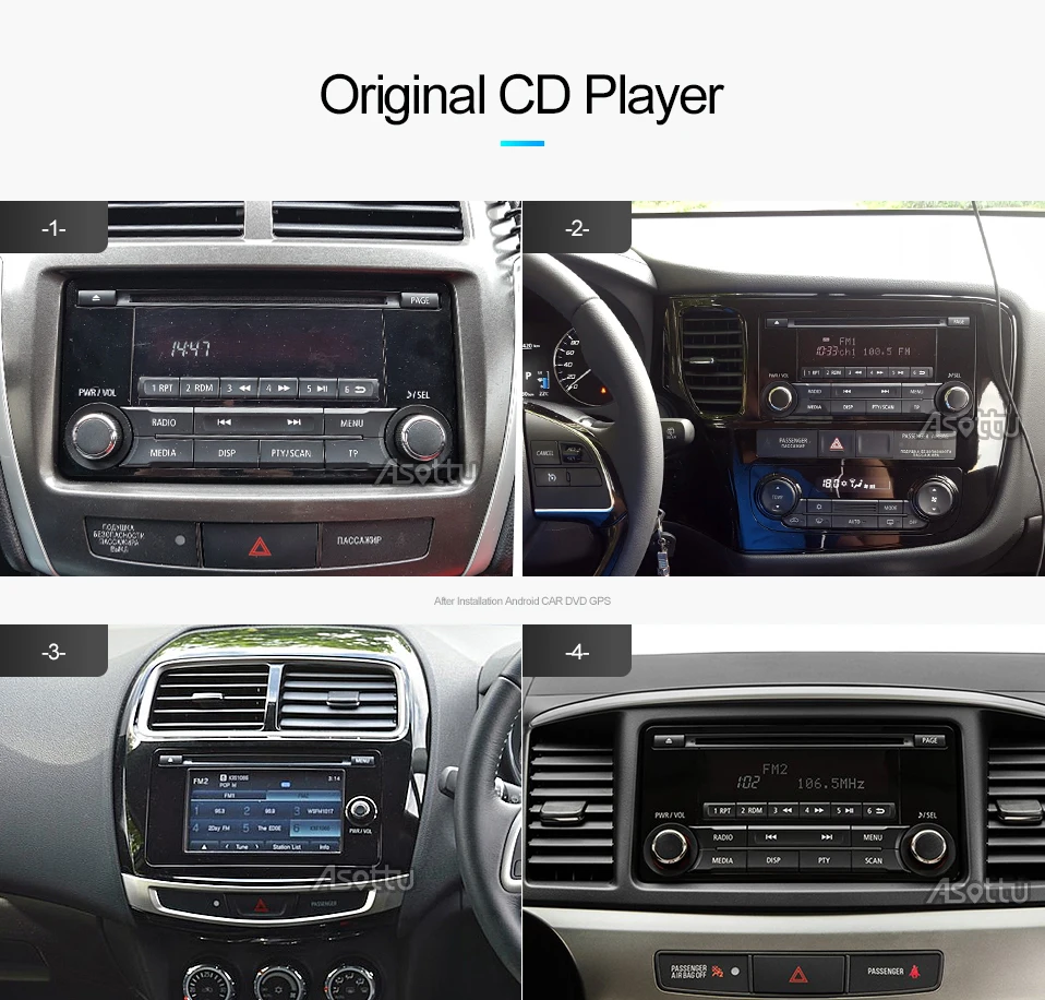 PX30  Android 9.0 2G+32G  car dvd radio video gps navigation for Mitsubishi outlander lancer asx 2012 2013 2014