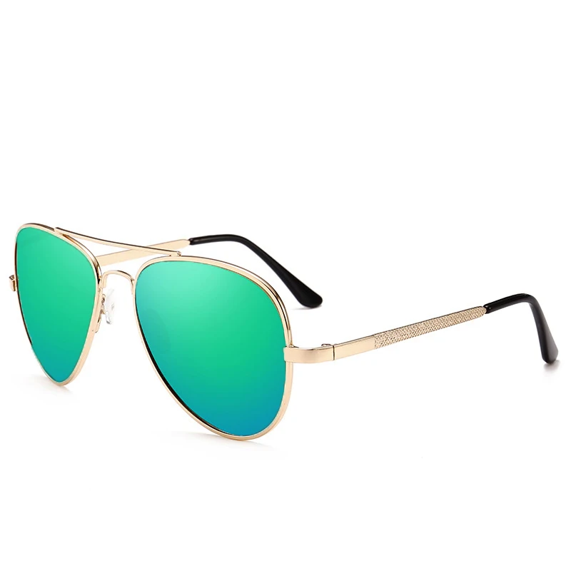 DIGUYAO, винтажные детские очки пилота, металлическая оправа, поляризационные линзы TAC, солнцезащитные очки для детей, детские очки - Цвет линз: Gold---Green