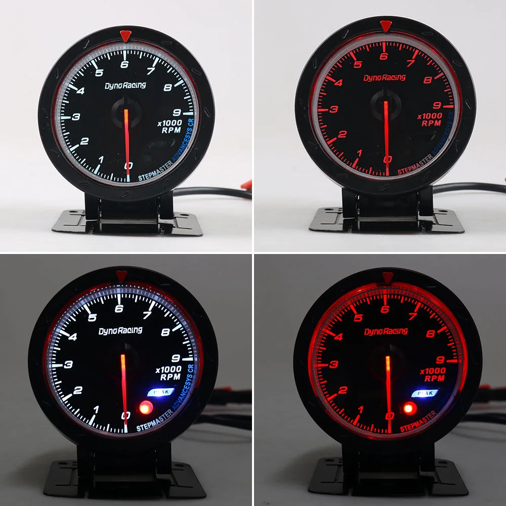 Тахометр автомобильный Dynoracing BX101466 60 мм красный и белый 0 9000 об/мин|rpm meter|rpm gaugetachometer