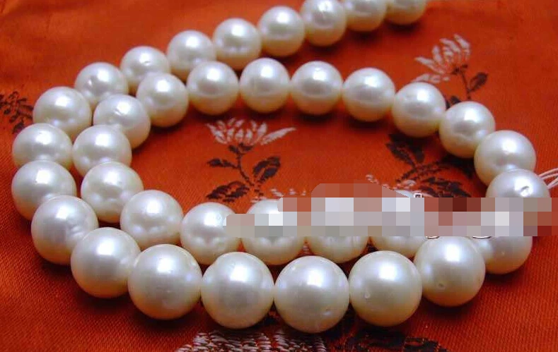 

Jewelry 00885 SALE Big 12-14mm high quality White natural Freshwater pearl Loose Beads 15