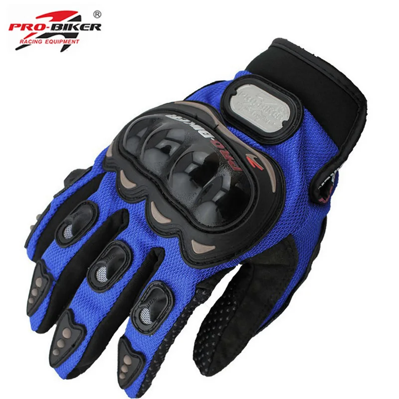 Pro-Biker Мотоциклетные Перчатки Guantes Moto Luvas da мотоцикл мотобайк велосипедные гоночные перчатки Защитное снаряжение черный синий красный - Цвет: Синий