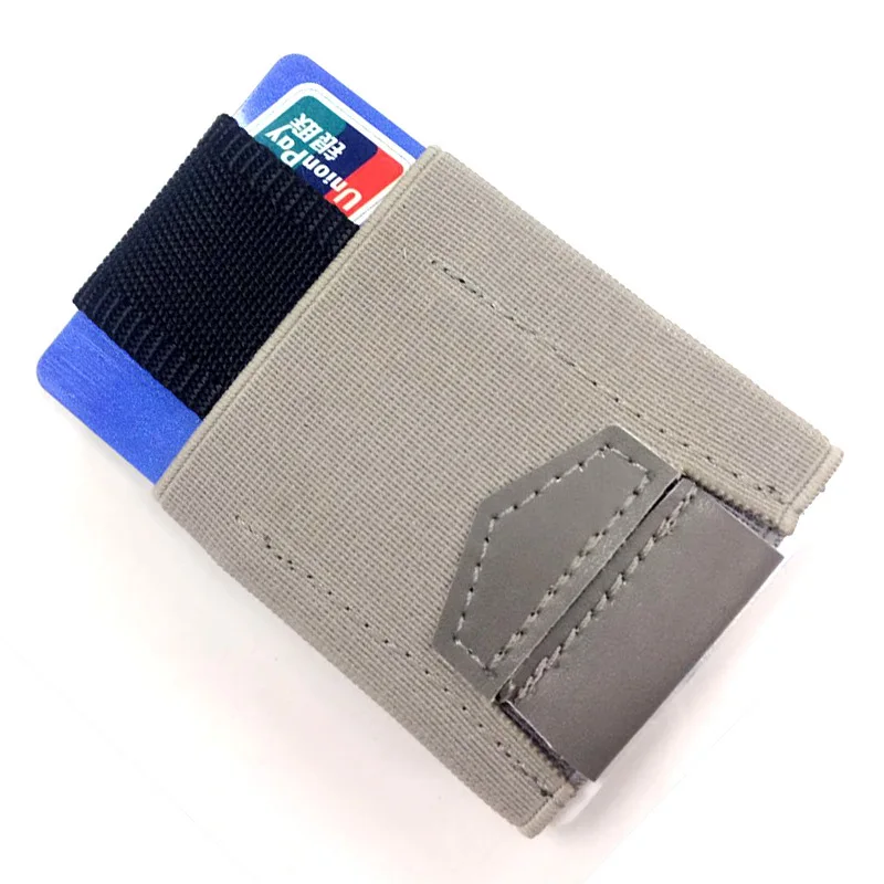 10 шт. тонкий эластичный дорожный кошелек мини кошелек Бизнес ID организатор знак порте Carte кредитной карты держатель для монет визитница - Цвет: gray