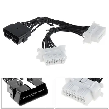 

OBD-II Y Type One Drag Two 16 Pin Male to 2 16 Pin Female Diagnostic Adapter Car Lengthening Wire Harness for Elm327 Adaptor