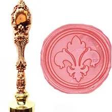 MDLG Fancy Fleur-de-lis изображение на заказ логотип винтажный роскошный воск печать штамп латунь Павлин металлическая ручка подарочный набор