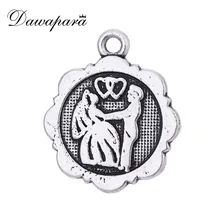 Pçs/lote 5 Dawapara Atacado Bride and Groom Coração Com Coração Pingentes Para Fazer Jóias Melhores Presentes Para O Aniversário de Casamento