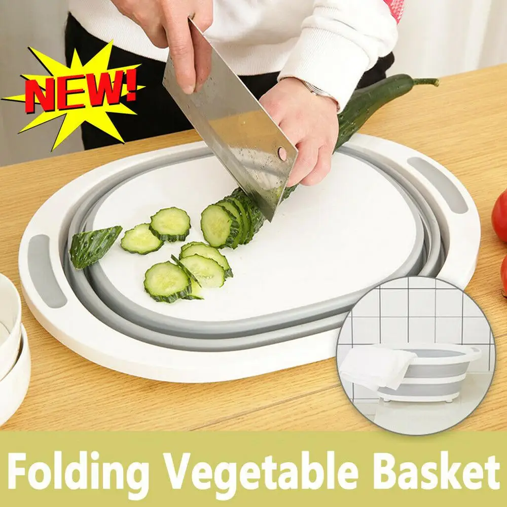 

Kitchen Collapsible Dish Tub Folding Cutting Board Washing Strainer Drying Rack Vegetable Basket 4-IN-1 MULTI-BOARD DAYVION