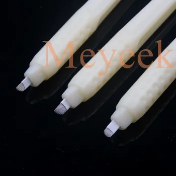

30pcs 18U Tattoo Eyebrow Microblade Disposable Manual Pen with 7/12/14/17/18U Pin Needles Embroidery Microblading Free Shipping