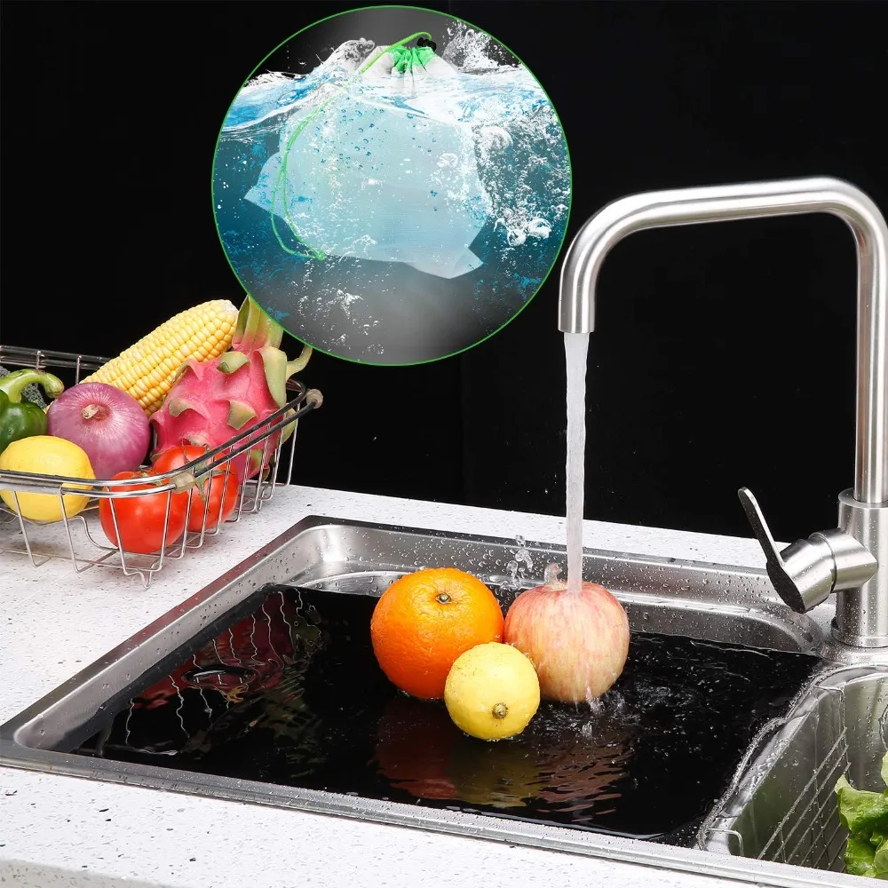 12-Piece Set of Reusable Washable Mesh Bags for Produce, Toys, and More