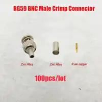 NOVOXY BNC male krimp plug voor RG59 coaxiale kabel, RG59 BNC Connector 3 stuk crimp connector stekkers RG59