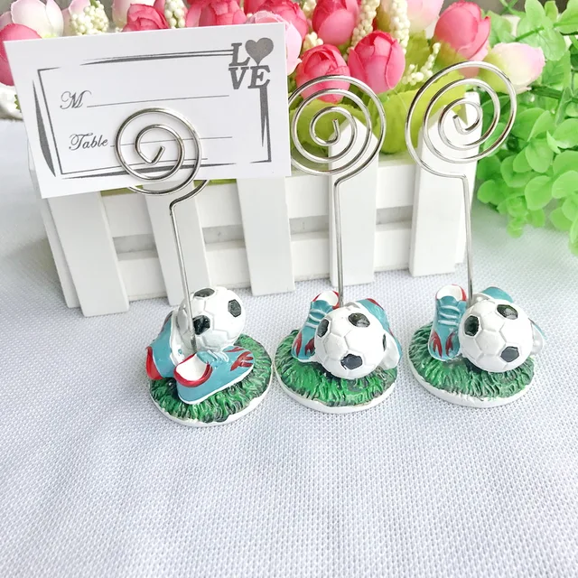 Free Shipping 18pcs Lot Soccer Themed Place Card Holders Wedding Free Shipping 18pcs Lot Soccer Themed Place Card Holders Wedding Table Centerpiece Football Name