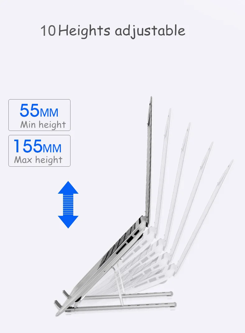 Регулируемая Складная подставка из алюминиевого сплава для ноутбука, держатель для Macbook, lenovo, Dell, Asus, iPad, планшета, ноутбука, охлаждающая подставка