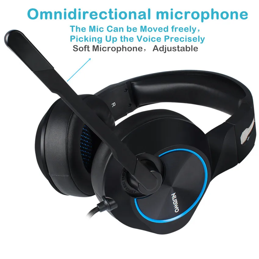 Nubwo N11 PC Gaming Headset USB 7 1 объемный звук стерео наушники с микрофоном светодиодный