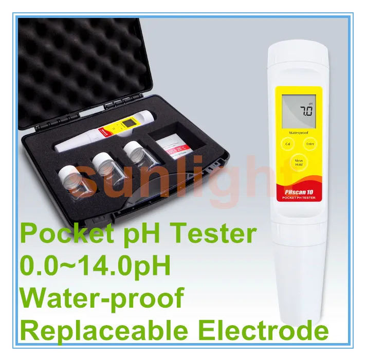 Waste water pH Pen Tester with Round Glass Blub Electrode comes with