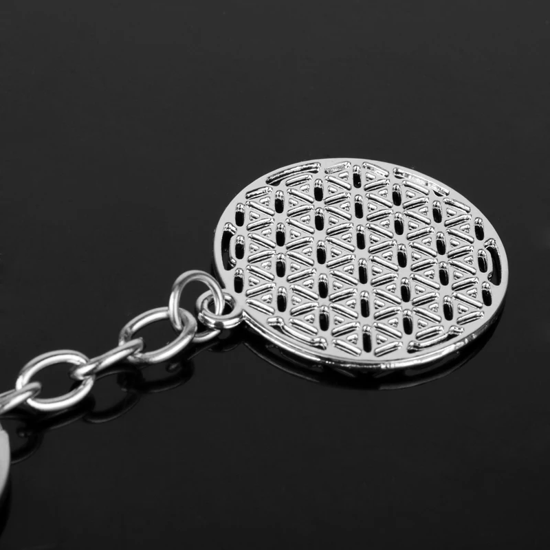 MQCHUN Supernatural Flower of Life Pendant Keyring Geometry Mandala Myth Love Knot Keychain Egyptian Simple Key Chain -50