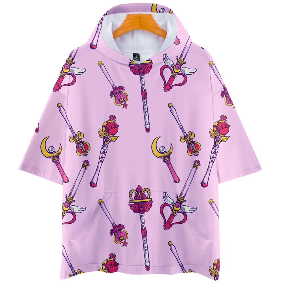 Футболка с капюшоном из аниме Сейлор Мун футболка короткими рукавами для косплея