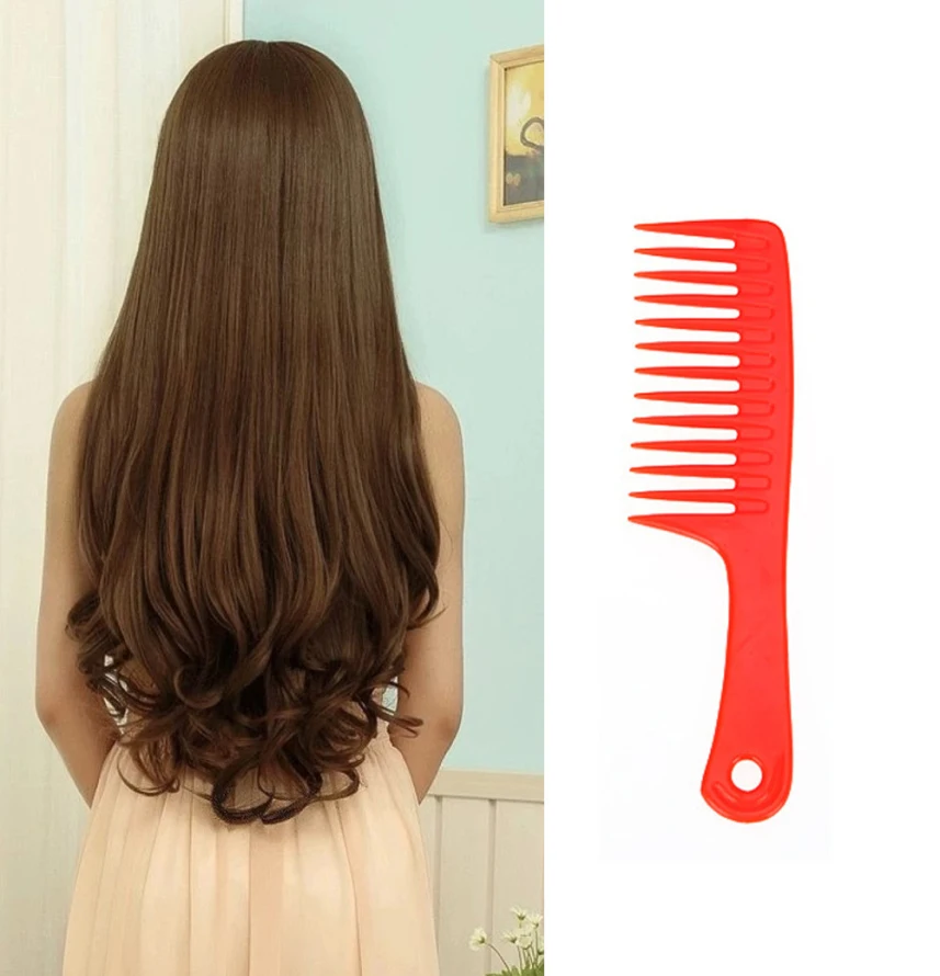 

HAICAR Wet Haircut Hair Comb Plastic Detangler Handle Wide-tooth Comb Pro Salon Hair Styling Tools Comb for Hair