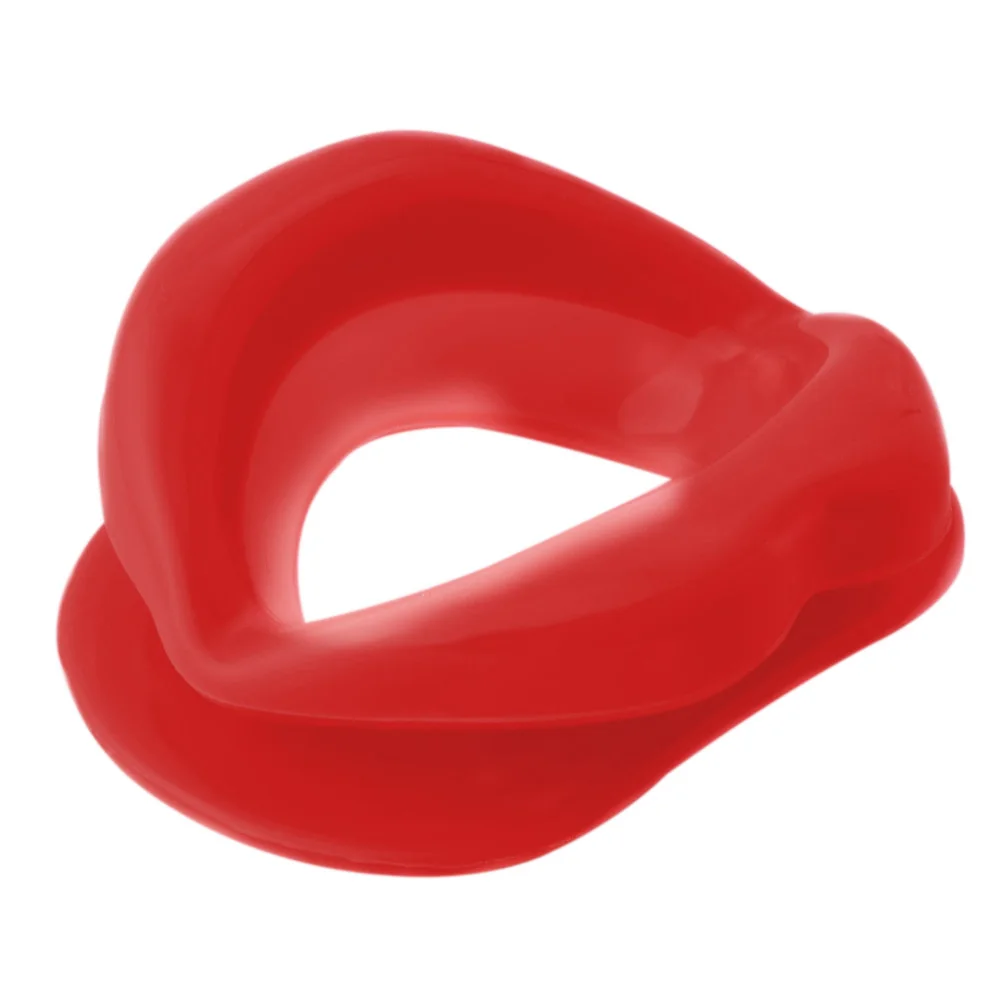 Силиконовый резиновый тренажер для лица, для похудения, для упражнений, для рта, для мышц, против морщин, для губ, тренажер для рта, тренажер, мундштук, для ухода за лицом - Цвет: Красный